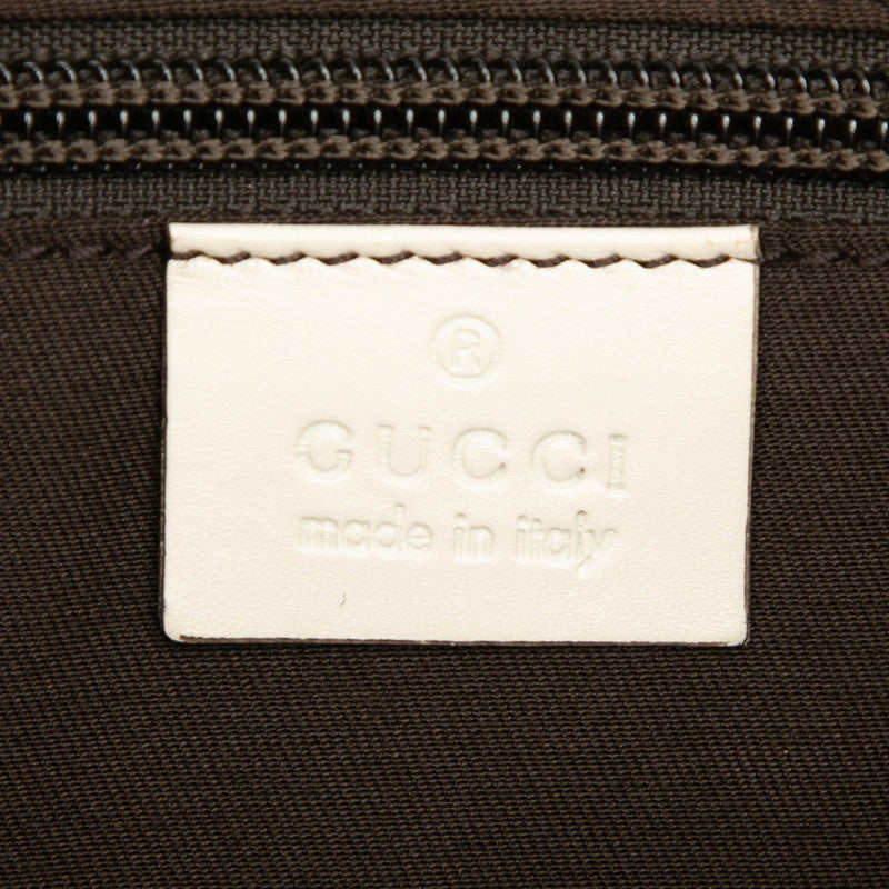 グッチ GGキャンバス ショルダーバッグ 145857 ベージュ アイボリー キャンバス レザー レディース GUCCI 【中古】