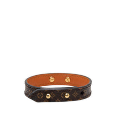 ルイ ヴィトン モノグラム ブラスレ ロゴマニア ブレスレット M4150F ブラウン PVC レザー レディース LOUIS VUITTON 【中古】