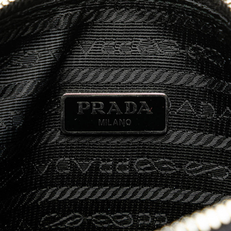 プラダ トライアングル クロシェ 斜め掛け ショルダーバッグ ブラック ラフィア レディース PRADA 【中古】