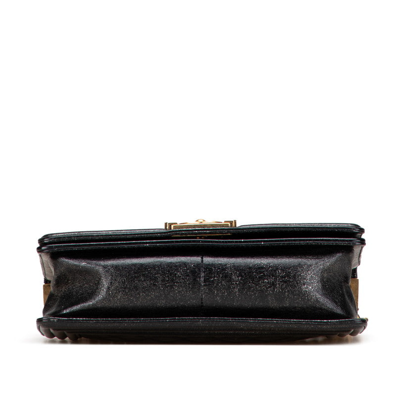 シャネル ボーイシャネル ココマーク チェーン ショルダーバッグ ブラック レザー レディース CHANEL 【中古】