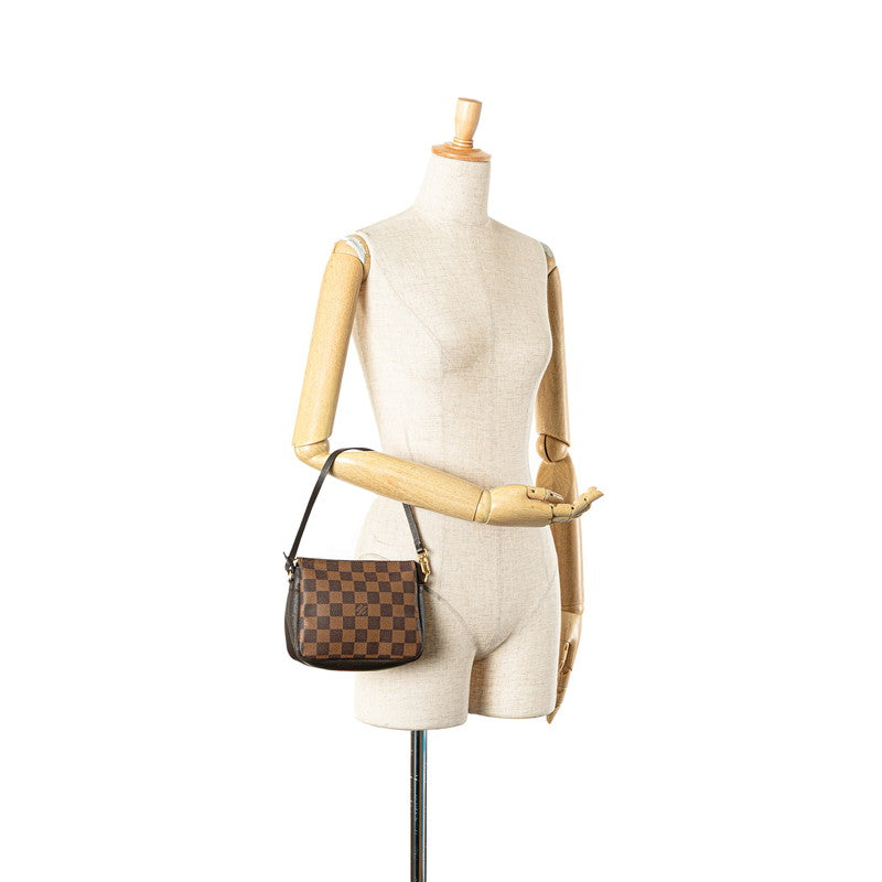 ルイ ヴィトン ダミエ トゥルース メイクアップ アクセサリーポーチ N51982 ブラウン PVC レザー レディース LOUIS VUITTON 【中古】