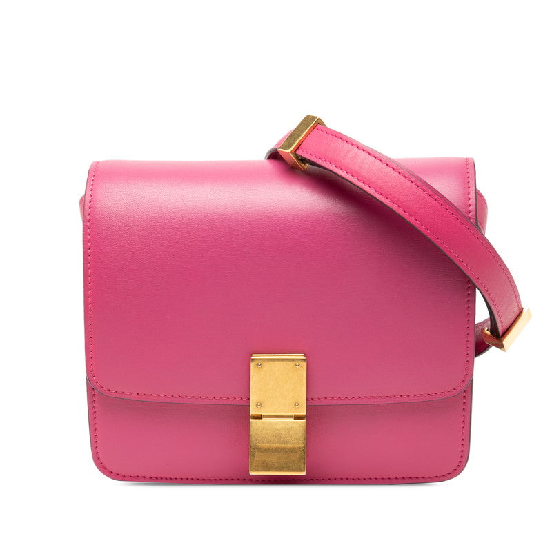 セリーヌ クラシックボックス スモール ショルダーバッグ ピンク レザー レディース CELINE 【中古】