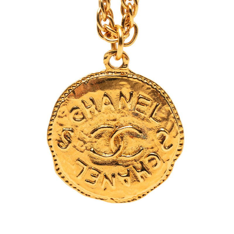 シャネル ロゴ ココマーク ヴィンテージ ネックレス ゴールド メッキ レディース CHANEL 【中古】