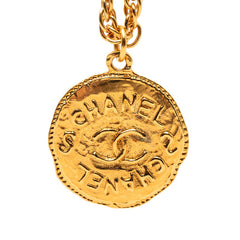 シャネル ロゴ ココマーク ヴィンテージ ネックレス ゴールド メッキ レディース CHANEL 【中古】