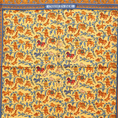 エルメス カレ90 CHASSE EN INDE インドの狩猟 スカーフ オレンジ シルク レディース HERMES 【中古】