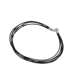 ブルガリ 5連 チョーカー ブラック レザー メタル レディース BVLGARI 【中古】