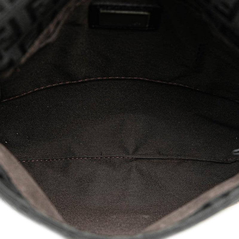 フェンディ ズッキーノ 斜め掛け ショルダーバッグ 8BT075 ブラック キャンバス レザー レディース FENDI 【中古】