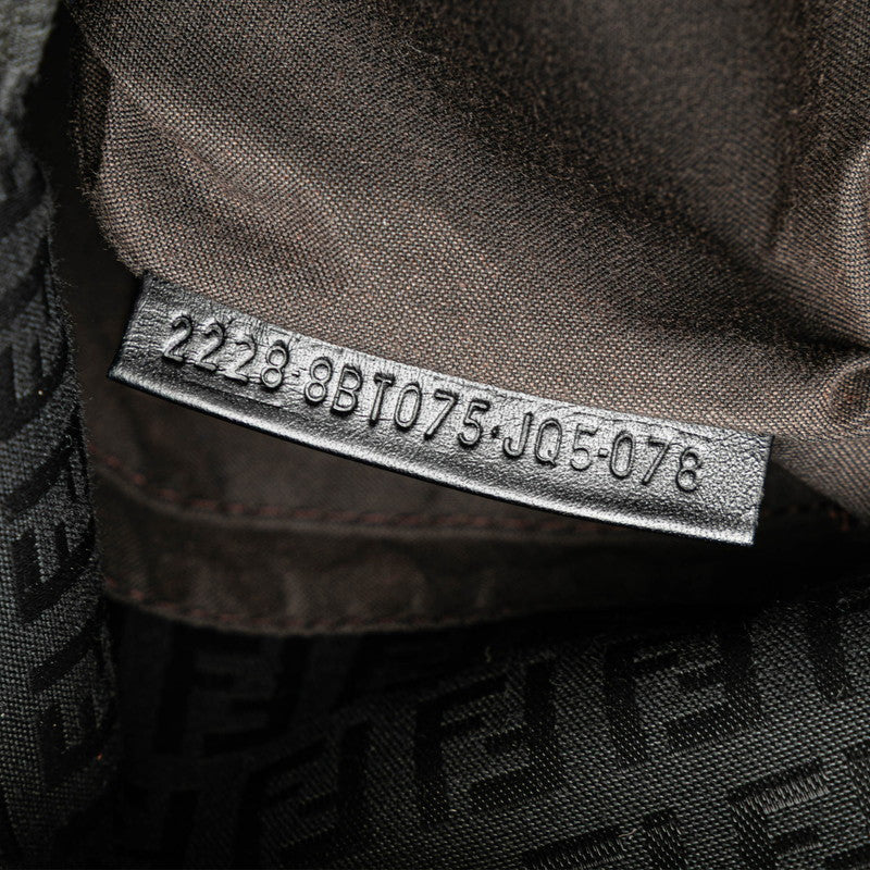 フェンディ ズッキーノ 斜め掛け ショルダーバッグ 8BT075 ブラック キャンバス レザー レディース FENDI 【中古】