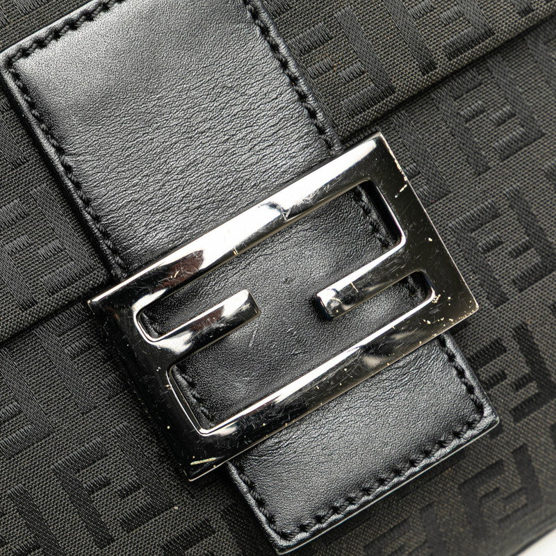 フェンディ ズッキーノ 斜め掛け ショルダーバッグ 8BT075 ブラック キャンバス レザー レディース FENDI 【中古】