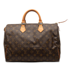 ルイ ヴィトン モノグラム スピーディ35 ハンドバッグ ミニボストンバッグ M41107 ブラウン PVC レザー レディース LOUIS VUITTON 【中古】