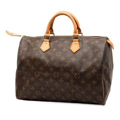 ルイ ヴィトン モノグラム スピーディ35 ハンドバッグ ミニボストンバッグ M41107 ブラウン PVC レザー レディース LOUIS VUITTON 【中古】