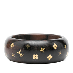 ルイ ヴィトン ブラスレ シルバニアGM ブレスレット M65939 ブラウン ゴールド ウッド レディース LOUIS VUITTON 中古