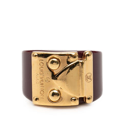 ルイ ヴィトン バーグ ロックミー リング 指輪 #M ワインレッド ゴールド プラスチック メッキ レディース LOUIS VUITTON 【中古】