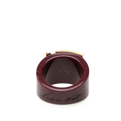 ルイ ヴィトン バーグ ロックミー リング 指輪 #M ワインレッド ゴールド プラスチック メッキ レディース LOUIS VUITTON 【中古】