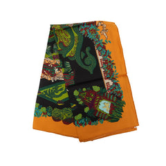 エルメス カレ90 LE PARADIS DU ROY 王の楽園 スカーフ マルチカラー シルク レディース HERMES 【中古】