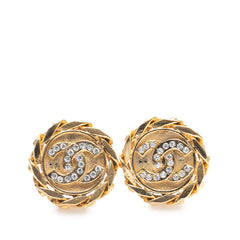 シャネル ヴィンテージ ココマーク ラインストーン イヤリング ゴールド メッキ レディース CHANEL 【中古】