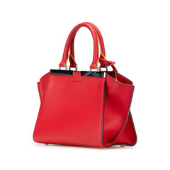 フェンディ プチ トロワジュール ハンドバッグ 8BH333 レッド レザー レディース FENDI 中古
