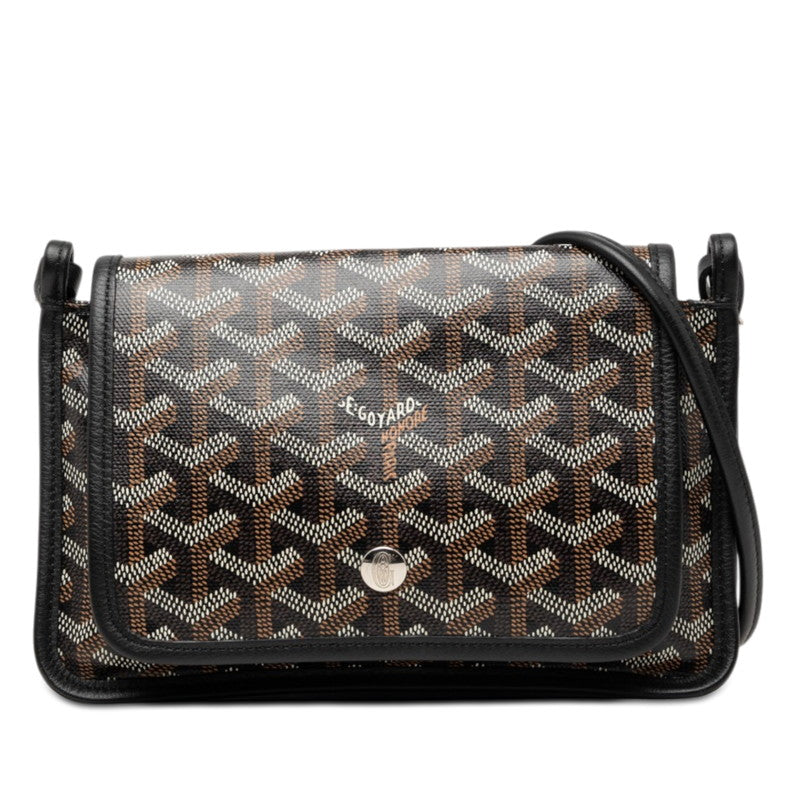 ゴヤール プリュメ 斜め掛け ショルダーバッグ ポーチウォレット ブラック ブラウン PVC レザー レディース GOYARD 【中古】