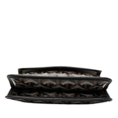 ゴヤール プリュメ 斜め掛け ショルダーバッグ ポーチウォレット ブラック ブラウン PVC レザー レディース GOYARD 【中古】