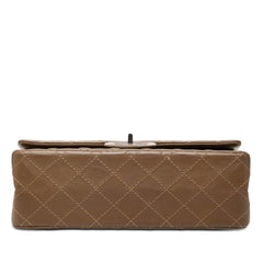 シャネル マトラッセ 2.55 ダブルフラップ チェーン ショルダーバッグ ブラウン レザー レディース CHANEL 【中古】