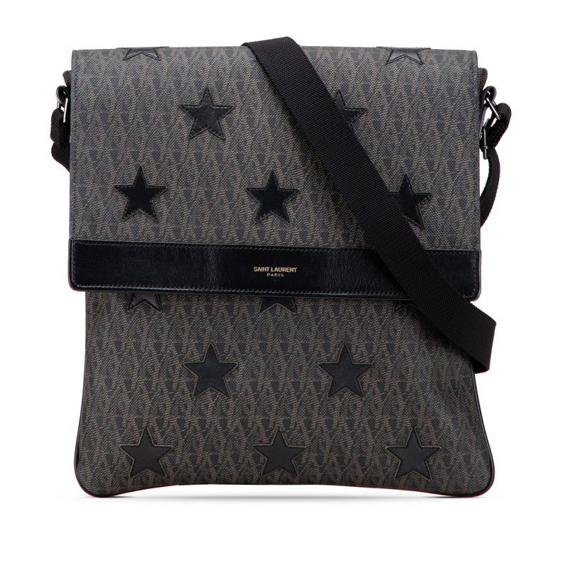 サンローラン スター ショルダーバッグ ブラック PVC レザー レディース SAINT LAURENT 【中古】