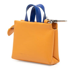 ルイ ヴィトン バッグチャーム LV ミニ ショッパー チャーム キーホルダー M02699 オレンジ ブルー レザー メタル レディース LOUIS VUITTON 【中古】
