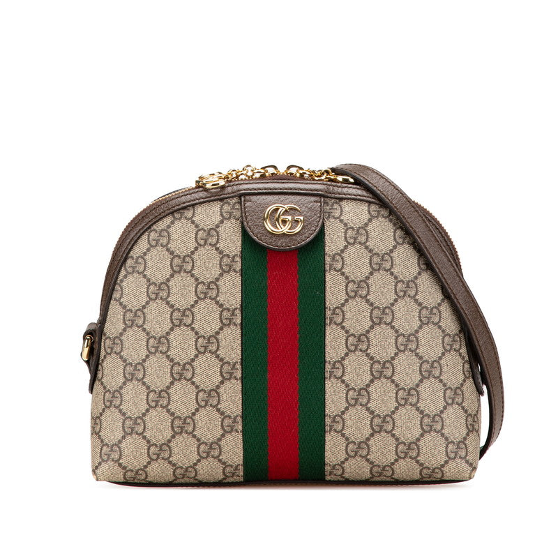 グッチ GGスプリーム シェリーライン オフィディア 斜め掛け ショルダーバッグ 499621 ブラウン PVC レザー レディース GUCCI 【中古】