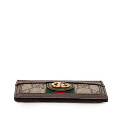 グッチ オフィディア GGスプリーム カードケース パスケース 523159 ブラウン マルチカラー PVC レザー レディース GUCCI 【中古】