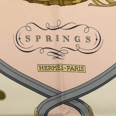エルメス カレ90 SPRINGS スプリングス スカーフ 大判 ピンク マルチカラー シルク レディース HERMES 中古