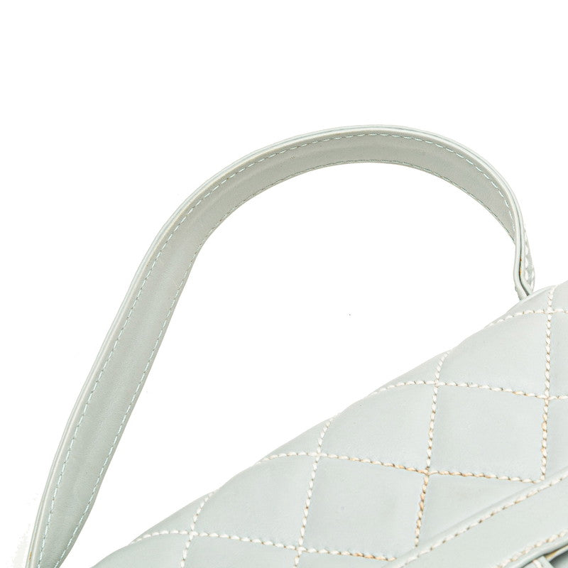 シャネル マトラッセ ワイルドステッチ ココマーク ハンドバッグ ブルー ラムスキン レディース CHANEL 【中古】