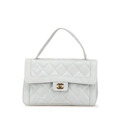 シャネル マトラッセ ワイルドステッチ ココマーク ハンドバッグ ブルー ラムスキン レディース CHANEL 【中古】