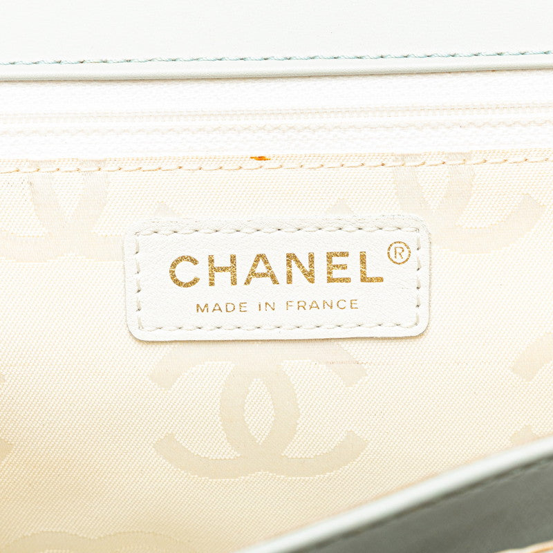シャネル マトラッセ ワイルドステッチ ココマーク ハンドバッグ ブルー ラムスキン レディース CHANEL 【中古】