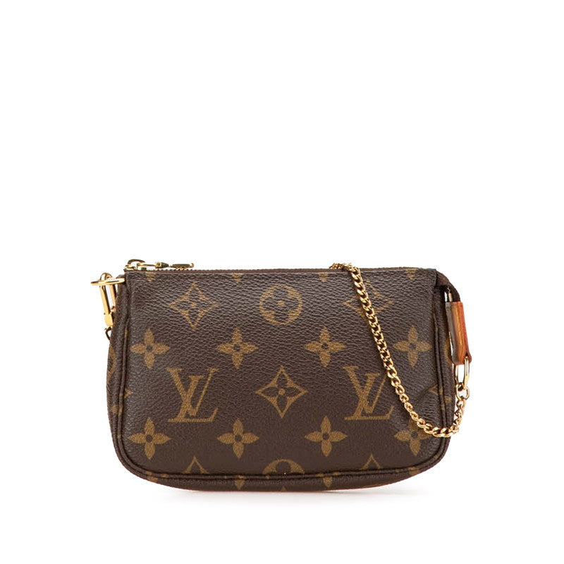 ルイ ヴィトン モノグラム アクセソワール チェーン ポーチ ミニハンドバッグ M58009 ブラウン PVC レザー レディース LOUIS VUITTON 【中古】