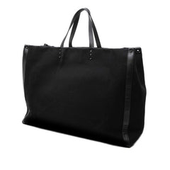 ヴァレンチノ ロックスタッズ VLTNロゴ ラージ トートバッグ 肩掛け ブラック キャンバス レザー レディース Valentino 【中古】