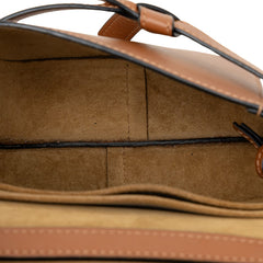 ロエベ ゲート 斜めかけ ショルダーバッグ ブラウン ベージュ レザー レディース LOEWE 中古