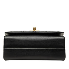 シャネル ココマーク マトラッセ チェーン ショルダーバッグ ブラック ゴールド カーフ フェイクパール レディース CHANEL 中古