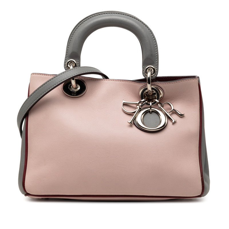 ディオール ディオリッシモ ハンドバッグ ショルダーバッグ 2WAY ピンク グレー レッド レザー レディース Dior 【中古】