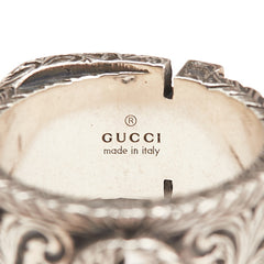 グッチ インターロッキングG ガーデン アラベスク ベルト モチーフ リング 指輪 #19 SV925 シルバー メンズ GUCCI 【中古】