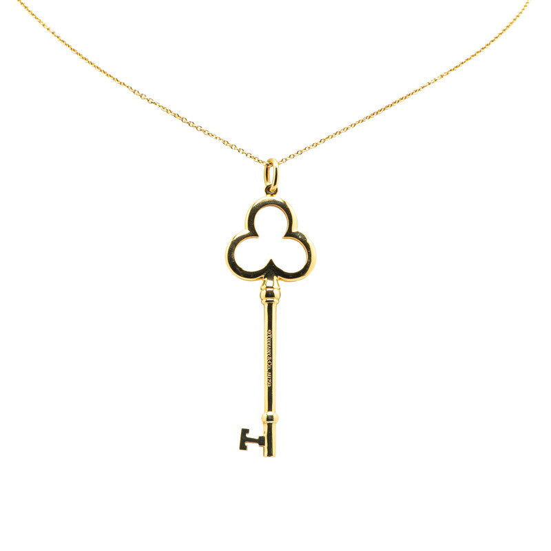 ティファニー キー トレフォイル ネックレス K18YG イエローゴールド レディース TIFFANY&Co. 【中古】