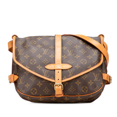 ルイ ヴィトン モノグラム ソミュール30 斜め掛け ショルダーバッグ M42256 ブラウン PVC レザー レディース LOUIS VUITTON 【中古】