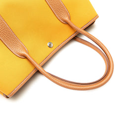 エルメス ガーデンパーティPM ハンドバッグ トートバッグ サフラン ゴールド ネゴンダ トワルオフィシエ レディース HERMES 【中古】