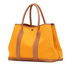 エルメス ガーデンパーティPM ハンドバッグ トートバッグ サフラン ゴールド ネゴンダ トワルオフィシエ レディース HERMES 【中古】