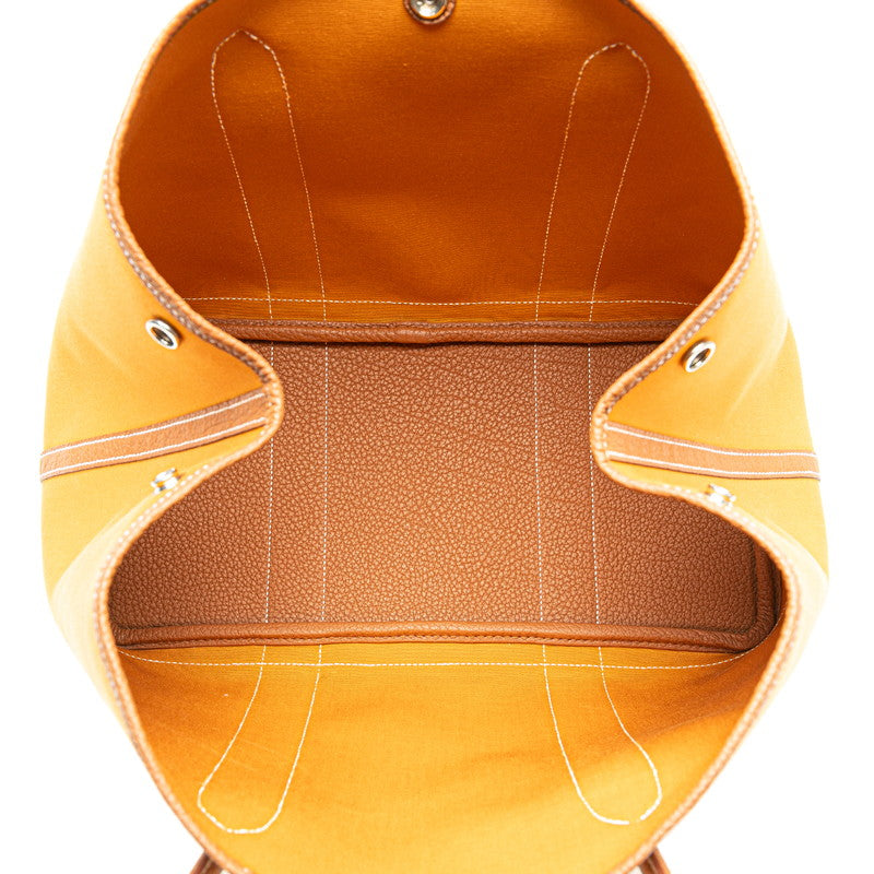 エルメス ガーデンパーティPM ハンドバッグ トートバッグ サフラン ゴールド ネゴンダ トワルオフィシエ レディース HERMES 【中古】