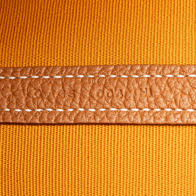 エルメス ガーデンパーティPM ハンドバッグ トートバッグ サフラン ゴールド ネゴンダ トワルオフィシエ レディース HERMES 【中古】