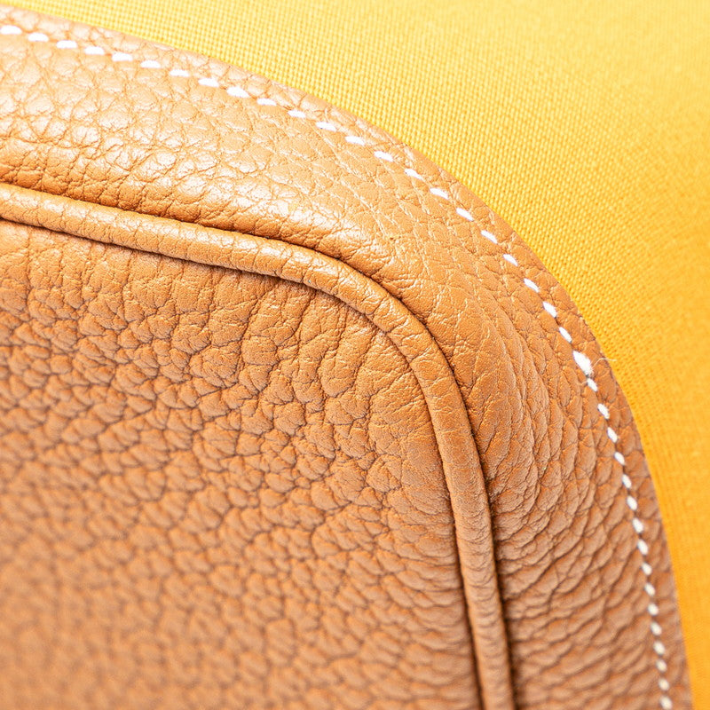 エルメス ガーデンパーティPM ハンドバッグ トートバッグ サフラン ゴールド ネゴンダ トワルオフィシエ レディース HERMES 【中古】