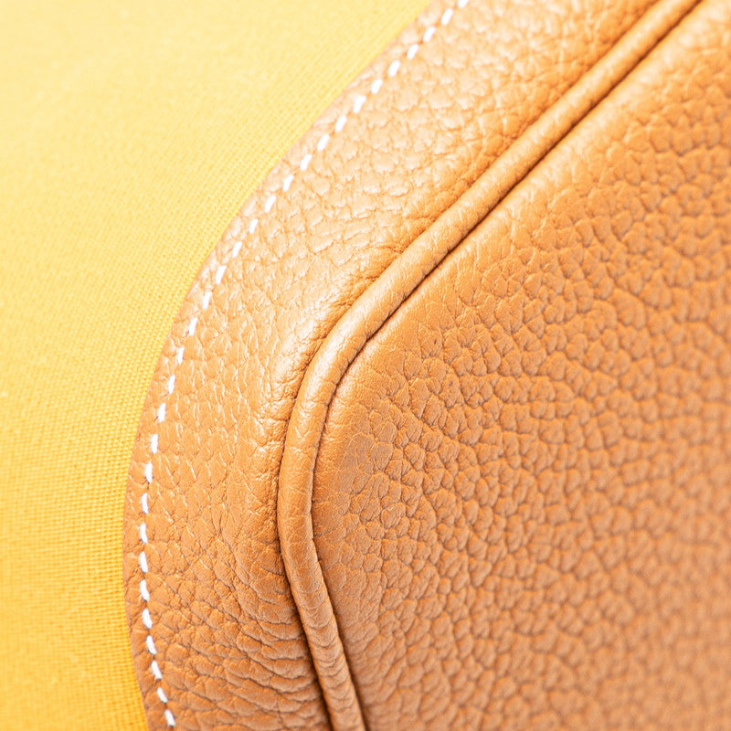 エルメス ガーデンパーティPM ハンドバッグ トートバッグ サフラン ゴールド ネゴンダ トワルオフィシエ レディース HERMES 【中古】