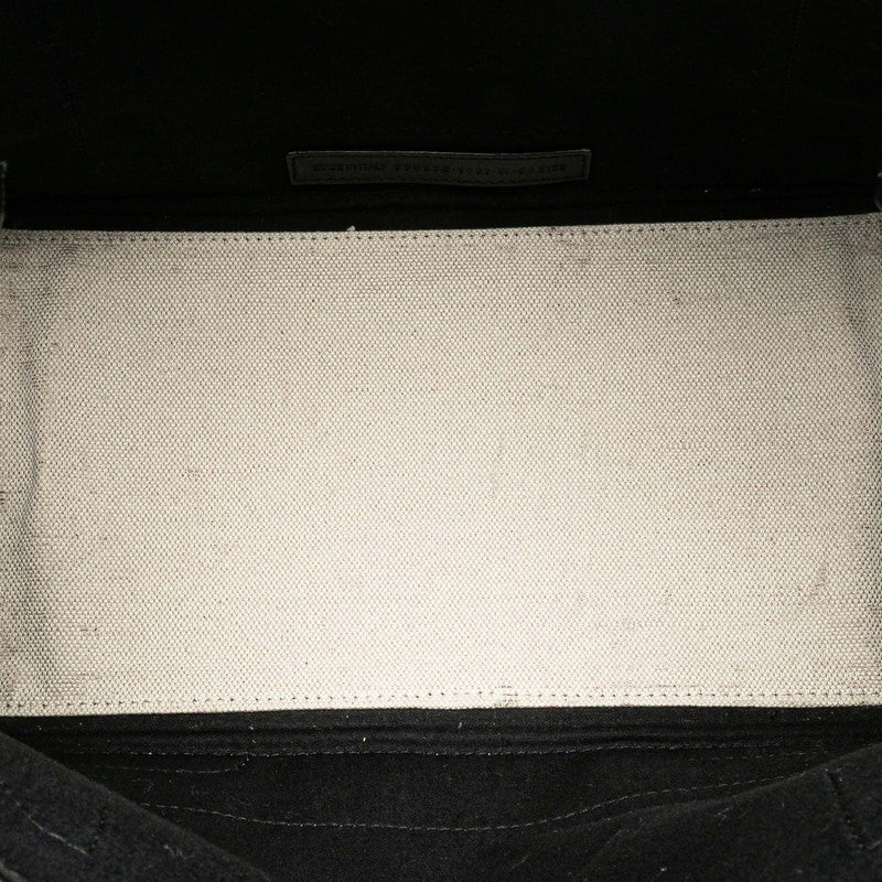 バレンシアガ ネイビーカバス S ハンドバッグ 339933 アイボリー ブラック キャンバス レザー レディース BALENCIAGA 【中古】