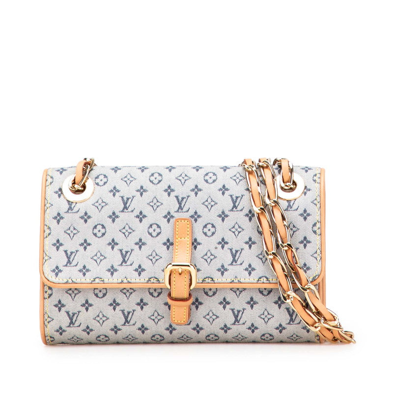 ルイ ヴィトン モノグラム ミニ カミーユ ショルダーバッグ M92002 ブルー ブラウン キャンバス レザー レディース LOUIS VUITTON 【中古】