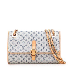 ルイ ヴィトン モノグラム ミニ カミーユ ショルダーバッグ M92002 ブルー ブラウン キャンバス レザー レディース LOUIS VUITTON 【中古】