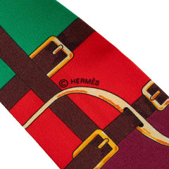エルメス ツイリー Mors a Jouets 馬銜 スカーフ レッド系 マルチカラー シルク レディース HERMES 【中古】